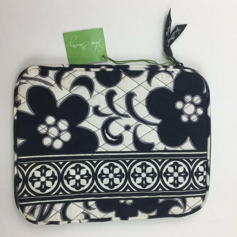 Vera Bradley Night and Day Tablet Sleeve Black and White Floral Computer